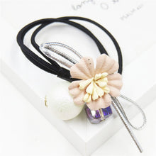 Load image into Gallery viewer, 1PCS Lovely Clover Gray Ball Elastic Hair Bands Toys For Girls Handmade Bow Headband Scrunchy Kids Hair Accessories For Womens