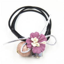 Load image into Gallery viewer, 1PCS Lovely Clover Gray Ball Elastic Hair Bands Toys For Girls Handmade Bow Headband Scrunchy Kids Hair Accessories For Womens