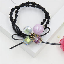 Load image into Gallery viewer, 1PCS Lovely Clover Gray Ball Elastic Hair Bands Toys For Girls Handmade Bow Headband Scrunchy Kids Hair Accessories For Womens