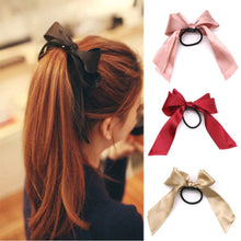 Load image into Gallery viewer, Women Rubber Bands Tiara Satin Ribbon Hair Bow Elastic Hair Band Rope Scrunchies Ponytail Holder Gum for Girls Hair Accessories