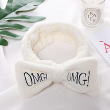 Load image into Gallery viewer, New Letter"OMG" Coral Fleece Soft Bow Headbands For Women Girls Cute Hair Holder Hairbands Hair Bands Headwear Hair Accessories