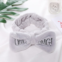 Load image into Gallery viewer, New Letter"OMG" Coral Fleece Soft Bow Headbands For Women Girls Cute Hair Holder Hairbands Hair Bands Headwear Hair Accessories