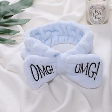 Load image into Gallery viewer, New Letter"OMG" Coral Fleece Soft Bow Headbands For Women Girls Cute Hair Holder Hairbands Hair Bands Headwear Hair Accessories