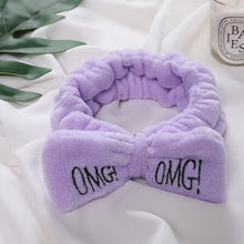 Load image into Gallery viewer, New Letter"OMG" Coral Fleece Soft Bow Headbands For Women Girls Cute Hair Holder Hairbands Hair Bands Headwear Hair Accessories