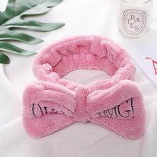 Load image into Gallery viewer, New Letter"OMG" Coral Fleece Soft Bow Headbands For Women Girls Cute Hair Holder Hairbands Hair Bands Headwear Hair Accessories