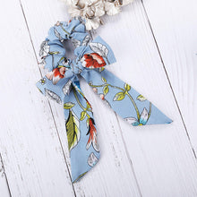 Load image into Gallery viewer, AWAYT Bow Streamers Hair Ring Fashion Ribbon Girl Hair Bands Scrunchies Horsetail Tie Solid Headwear Hair Accessories