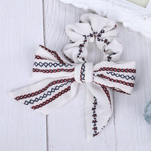 Load image into Gallery viewer, AWAYT Bow Streamers Hair Ring Fashion Ribbon Girl Hair Bands Scrunchies Horsetail Tie Solid Headwear Hair Accessories
