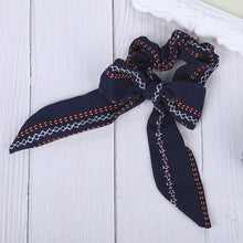 Load image into Gallery viewer, AWAYT Bow Streamers Hair Ring Fashion Ribbon Girl Hair Bands Scrunchies Horsetail Tie Solid Headwear Hair Accessories