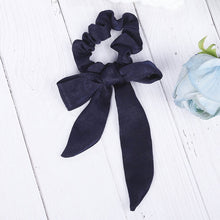 Load image into Gallery viewer, AWAYT Bow Streamers Hair Ring Fashion Ribbon Girl Hair Bands Scrunchies Horsetail Tie Solid Headwear Hair Accessories