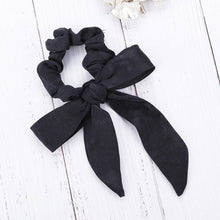 Load image into Gallery viewer, AWAYT Bow Streamers Hair Ring Fashion Ribbon Girl Hair Bands Scrunchies Horsetail Tie Solid Headwear Hair Accessories