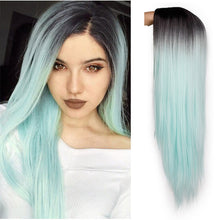 Load image into Gallery viewer, I's a wig Long Straight Synthetic Wig Mixed Brown and Blonde Long Wigs for White /Black Women Middle Part Nature Wigs