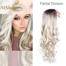 Load image into Gallery viewer, Long Ombre Brown Wavy Wig Blonde Cosplay Synthetic Wigs For Black/White Women Glueless Hair High Density Temperature AISI BEAUTY