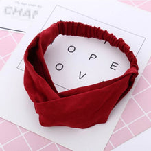 Load image into Gallery viewer, Women Spring Autumn Suede Headband Vintage Cross Knot Elastic Hair Bands Soft Solid Girls Hairband Hair Accessories