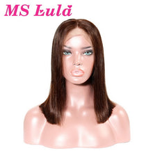 Load image into Gallery viewer, Ms Lula 613 Blonde 1b Ombre Short Bob Lace Front Wig Pre plucked With Baby Hair Straight Human Remy Frontal Wigs Blue Pink Color
