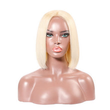 Load image into Gallery viewer, Ms Lula 613 Blonde 1b Ombre Short Bob Lace Front Wig Pre plucked With Baby Hair Straight Human Remy Frontal Wigs Blue Pink Color