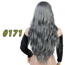 Load image into Gallery viewer, SHANGKE 26" Long Mix Purple Womens Wigs with Bangs Heat Resistant Synthetic Kinky Curly Wigs for Women African American