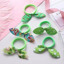 Load image into Gallery viewer, New 5PCS/Lot Fashion Rabbit Elastic Hair Bands Hair Accessories For Girls Cute Ponytail Holder Rubber Bands Children Scrunchies