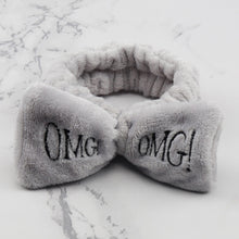 Load image into Gallery viewer, Women's Butterfly Bow Hair Band Fashion OMG Letters Wash Face Headband Girls Headwear Hairbands Coral Fleece Hair Accessories