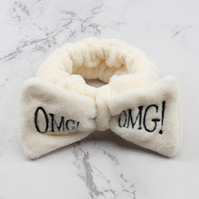 Load image into Gallery viewer, Women's Butterfly Bow Hair Band Fashion OMG Letters Wash Face Headband Girls Headwear Hairbands Coral Fleece Hair Accessories