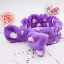 Load image into Gallery viewer, Women's Butterfly Bow Hair Band Fashion OMG Letters Wash Face Headband Girls Headwear Hairbands Coral Fleece Hair Accessories