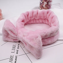 Load image into Gallery viewer, Women's Butterfly Bow Hair Band Fashion OMG Letters Wash Face Headband Girls Headwear Hairbands Coral Fleece Hair Accessories