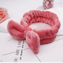 Load image into Gallery viewer, Women's Butterfly Bow Hair Band Fashion OMG Letters Wash Face Headband Girls Headwear Hairbands Coral Fleece Hair Accessories
