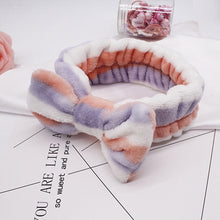Load image into Gallery viewer, Women's Butterfly Bow Hair Band Fashion OMG Letters Wash Face Headband Girls Headwear Hairbands Coral Fleece Hair Accessories