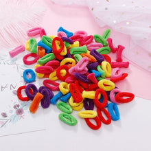 Load image into Gallery viewer, 100pcs Wholesale Girls 1.5cm Colorful Small Ring Elastic Hair Bands Ponytail Holder Rubber Bands Scrunchie Kids Hair Accessories