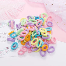 Load image into Gallery viewer, 100pcs Wholesale Girls 1.5cm Colorful Small Ring Elastic Hair Bands Ponytail Holder Rubber Bands Scrunchie Kids Hair Accessories