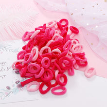 Load image into Gallery viewer, 100pcs Wholesale Girls 1.5cm Colorful Small Ring Elastic Hair Bands Ponytail Holder Rubber Bands Scrunchie Kids Hair Accessories