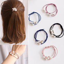 Load image into Gallery viewer, Girls Sweet Pearl Elastic Hair Bands Princess Ponytail Holder Gum For Hair Scrunchies Headband Rubber Band Kids Hair Accessories