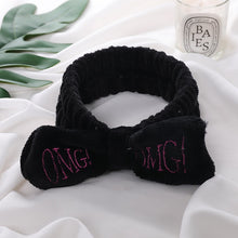 Load image into Gallery viewer, New Letter"OMG" Coral Fleece Soft Bow Headbands For Women Girls Cute Hair Holder Hairbands Hair Bands Headwear Hair Accessories
