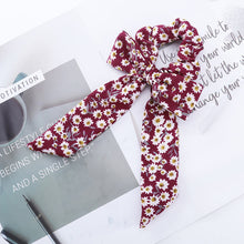 Load image into Gallery viewer, AWAYT Bow Streamers Hair Ring Fashion Ribbon Girl Hair Bands Scrunchies Horsetail Tie Solid Headwear Hair Accessories