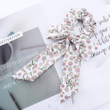 Load image into Gallery viewer, AWAYT Bow Streamers Hair Ring Fashion Ribbon Girl Hair Bands Scrunchies Horsetail Tie Solid Headwear Hair Accessories