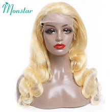 Load image into Gallery viewer, Monstar 613 Honey Blonde Preplucked Brazilian Wig Remy Hair Body Wave Wig Glueless Lace Front Human Hair Wigs for Black Women