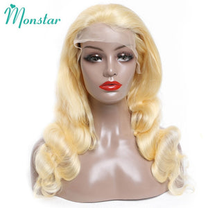 Monstar 613 Honey Blonde Preplucked Brazilian Wig Remy Hair Body Wave Wig Glueless Lace Front Human Hair Wigs for Black Women