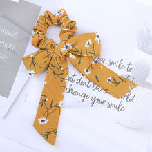 Load image into Gallery viewer, AWAYT Bow Streamers Hair Ring Fashion Ribbon Girl Hair Bands Scrunchies Horsetail Tie Solid Headwear Hair Accessories