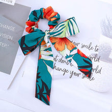Load image into Gallery viewer, AWAYT Bow Streamers Hair Ring Fashion Ribbon Girl Hair Bands Scrunchies Horsetail Tie Solid Headwear Hair Accessories