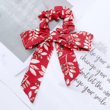 Load image into Gallery viewer, AWAYT Bow Streamers Hair Ring Fashion Ribbon Girl Hair Bands Scrunchies Horsetail Tie Solid Headwear Hair Accessories