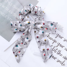 Load image into Gallery viewer, AWAYT Bow Streamers Hair Ring Fashion Ribbon Girl Hair Bands Scrunchies Horsetail Tie Solid Headwear Hair Accessories