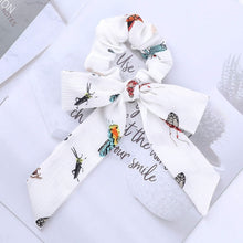 Load image into Gallery viewer, AWAYT Bow Streamers Hair Ring Fashion Ribbon Girl Hair Bands Scrunchies Horsetail Tie Solid Headwear Hair Accessories