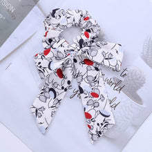 Load image into Gallery viewer, AWAYT Bow Streamers Hair Ring Fashion Ribbon Girl Hair Bands Scrunchies Horsetail Tie Solid Headwear Hair Accessories