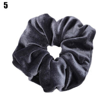 Load image into Gallery viewer, Solid Lady Hair Scrunchies Ring Elastic Hair Bands Pure Color Bobble Sports Dance Velvet Soft Charming Scrunchie Hairband