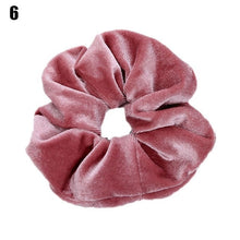 Load image into Gallery viewer, Solid Lady Hair Scrunchies Ring Elastic Hair Bands Pure Color Bobble Sports Dance Velvet Soft Charming Scrunchie Hairband