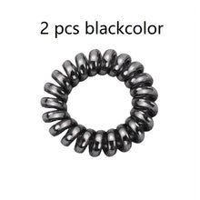 Load image into Gallery viewer, 2/5 pcs Multicolor Elastic Hair Bands Spiral Shape Ponytail Hair Ties Gum Rubber Band Hair Rope Telephone Wire Hair Accessories