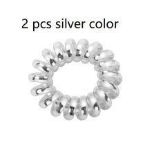 Load image into Gallery viewer, 2/5 pcs Multicolor Elastic Hair Bands Spiral Shape Ponytail Hair Ties Gum Rubber Band Hair Rope Telephone Wire Hair Accessories