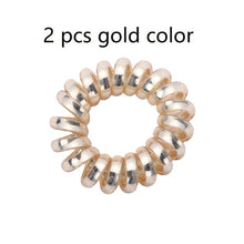 Load image into Gallery viewer, 2/5 pcs Multicolor Elastic Hair Bands Spiral Shape Ponytail Hair Ties Gum Rubber Band Hair Rope Telephone Wire Hair Accessories