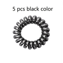 Load image into Gallery viewer, 2/5 pcs Multicolor Elastic Hair Bands Spiral Shape Ponytail Hair Ties Gum Rubber Band Hair Rope Telephone Wire Hair Accessories