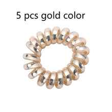 Load image into Gallery viewer, 2/5 pcs Multicolor Elastic Hair Bands Spiral Shape Ponytail Hair Ties Gum Rubber Band Hair Rope Telephone Wire Hair Accessories