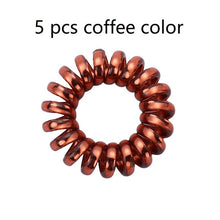Load image into Gallery viewer, 2/5 pcs Multicolor Elastic Hair Bands Spiral Shape Ponytail Hair Ties Gum Rubber Band Hair Rope Telephone Wire Hair Accessories